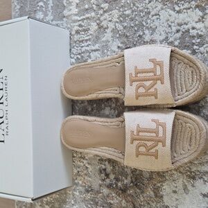 Ralph Lauren Beige Slide Sandals
